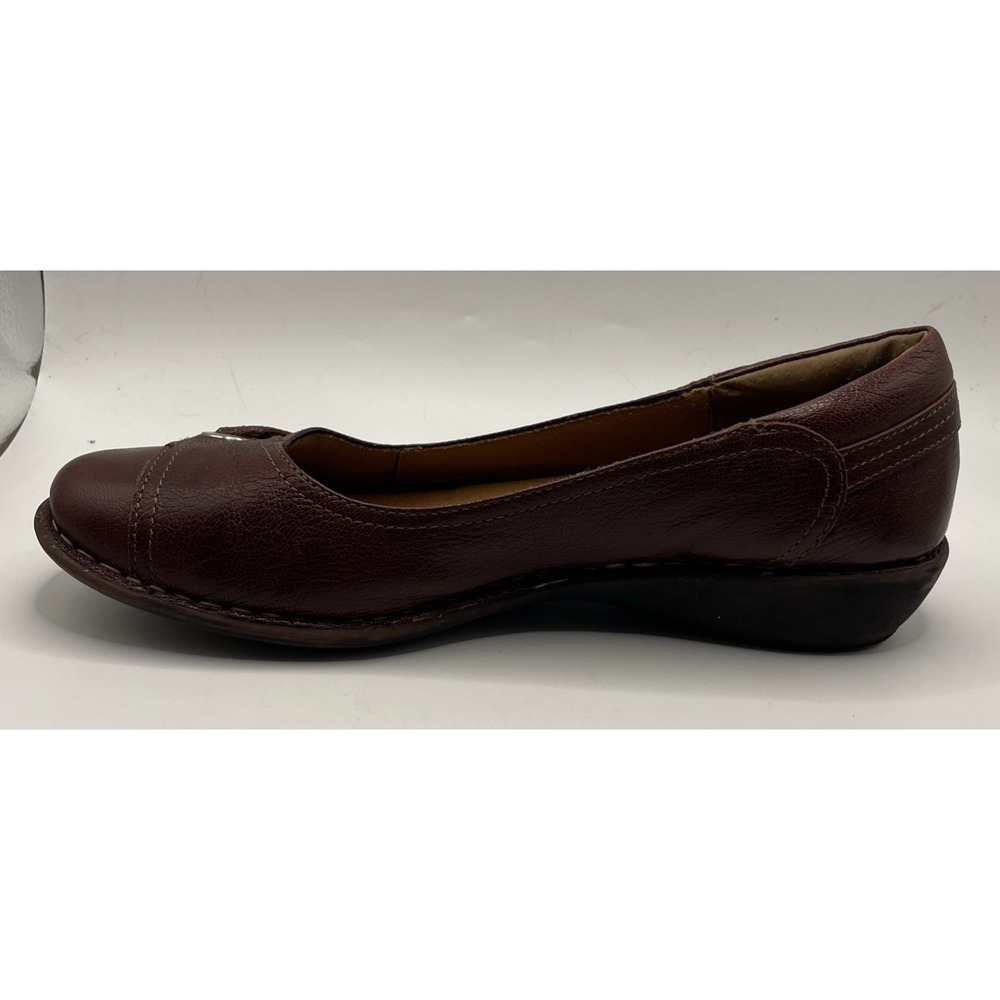 Montana Artisan Crafted Burgundy Leather Wedge Heel Flats Women's Size 9 M - Picture 6 of 12